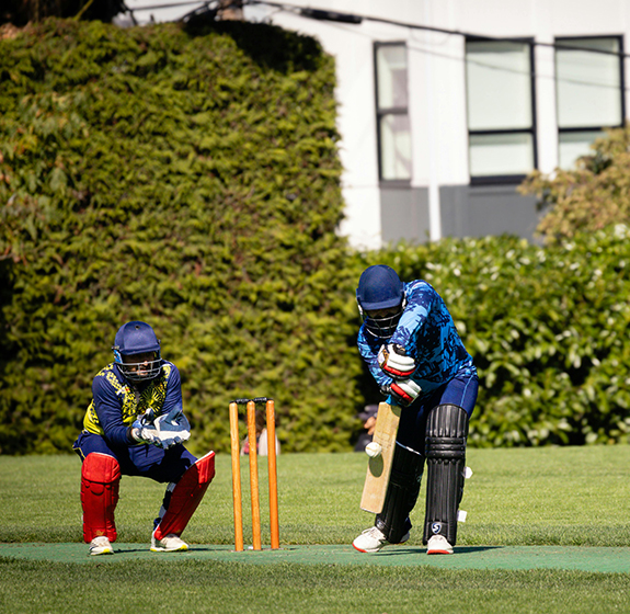 Artificial cricket wicket installed at a sports club with professional-grade turf